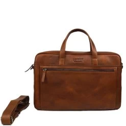 DSTRCT Premium Collection Laptopbag 17" Cognac -Nieuwe Laptoptas dstrct premium collection laptopbag 17 cognac dstrct 504149
