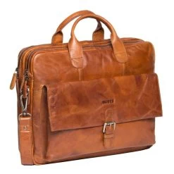 Justified Everest 2-Vaks Laptoptas 15" Cognac