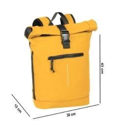 New Rebels Mart Waterproof Rolltop Rugzak Laptopvak 15,6'' Yellow -Nieuwe Laptoptas new rebels mart waterproof rolltop rugzak laptopvak 156 yellow new rebels 770753